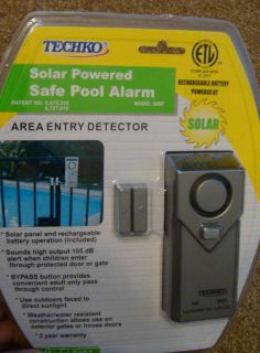 Techko S097 Indoor Outdoor Pool Alarm Magnetic Sensor Solar Powered