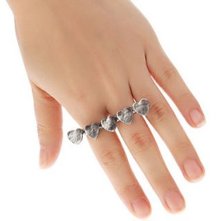 EUR € 1.46   Retro Lingking Hart Dubbele vinger ring, Gratis