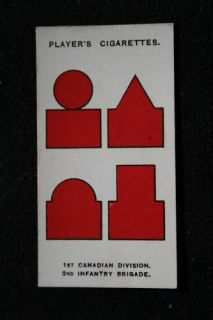 1st Canadian Division 1914 18 WW1 Insignia Card
