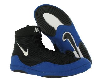 Nike Inflict Mens Wrestling Shoes Black White Blue Size