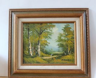  on Canvas Framed Landscape Woodland Signed C Inness 1874 1932