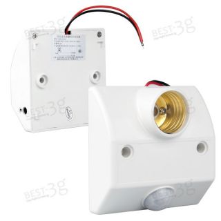 Infrared Motion Sensor Plastic LED Lamp Bulb Light Socket Base Holder