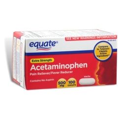 Pain Reliever Acetaminophen 500 MG 100 Caplets Equate