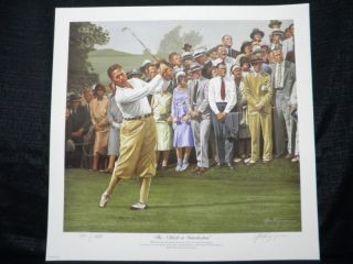 Bobby Jones 1930 US Open Interlachen Golf Alan Zuniga Lithograph