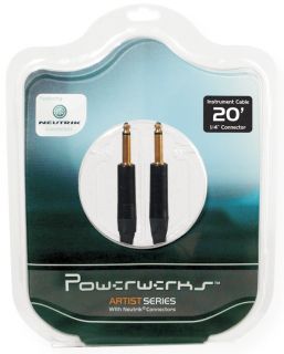 Powerwerks PW20G 20 Guitar Instrument Cable w Two Straight Connectors