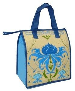 Insulated Lunch Bag Blue Lotus Flower Lunch Tote Eco Hot Cold Bag New