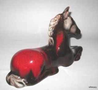 Canadiana Pottery Vintage Pony Horse Figurine Red White