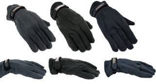 Mens Fleece Winter Gloves Thermal Insulated Adjustable Wrist Strap in