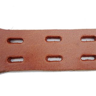  Two Row Metal Rivet Style Genuine Leather Dog Collar (50~61 x 5cm