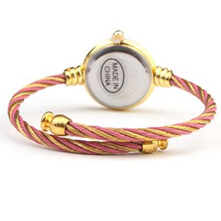 USD $ 4.59   Quartz Watch with Metal Rope Watch Strap   Pink Face