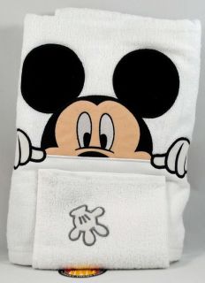 Disney Parks Mickey Mouse Bath Towel Wash Cloth Set