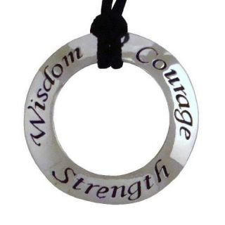  Strength, Courage Affirmation Pendant Necklace Inspirational Jewelry