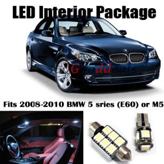 12x Error Free White LED Lights Bulb Interior Package Deal for BMW 5