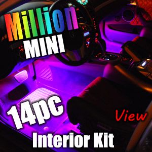 8PC Million Color SMD Mini Interior LED Lights Kit