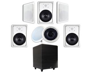 Surround Sound 8 in Wall Speaker System w 8 Sub