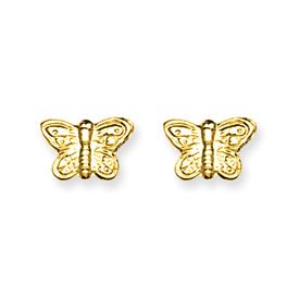 New Inverness Piercing 14k Gold 7mm Butterfly Earrings
