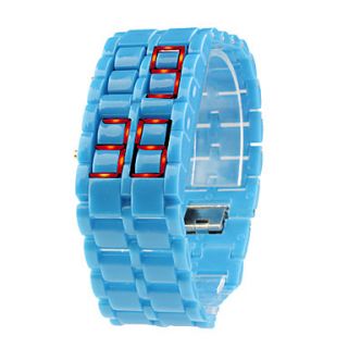 EUR € 14.62   Lava Stil Samurai blaue LED gesichtslosen Uhr, alle
