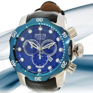 Invicta 10780 Reserve Venom Quartz Chronograph Diver Blue Dial Leather