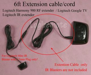 Extension Cable Cord 4 Logitech Mini IR Blaster Harmony 900RF Extender