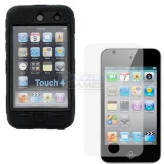 For iPod Touch 4 4G 4th Gen Protector Deluxe Black Hard Silicone Skin