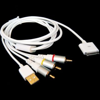  Video RCA Cable USB Charger for iPad 2 3 iPhone 4G 4S 3GS iOS 5