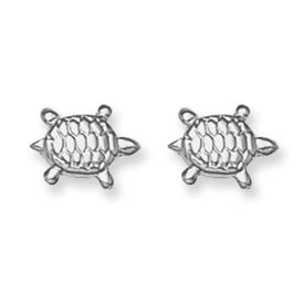 Inverness Piercing 14k White Gold 7mm Turtle Earrings