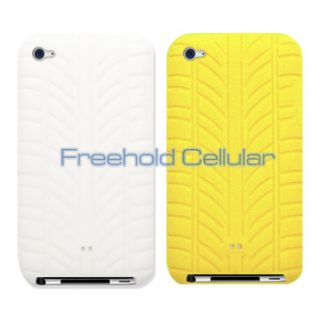  Yellow Tire Tread Silicone Skins Covers Cases for iPod Touch 4
