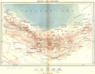 Iran Tehran Demavend c1885 Map