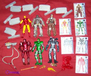 Iron Man 2 Movie 6 figure lot Mark 1, Crimson Dynamo, Whiplash, War