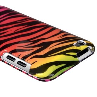 Colorful Zebra + Leopard Hard Skin Case Cover For iPod Touch 4 4th Gen