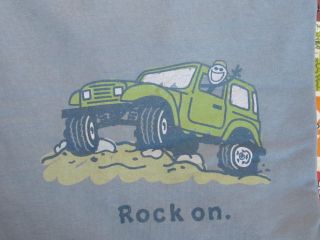 Life Is Good Rock on Off Road Jeep Jake Blue Men