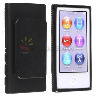  Skin Case Cover w Belt Clip Black for iPod Nano 7 G 7th Gen