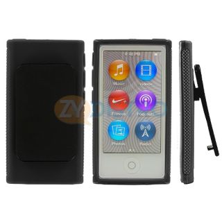  Tpu Rubber Skin Case Cover With Belt Clip For Ipod Nano 7th Gen 7 7g