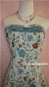 Betsey Johnson Blue Brocade Dress RARE M Gorgeous