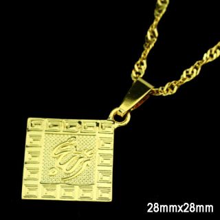 24K Gold Plated Allah Islam Arabic Pendant Necklace Gift Jewelry Love