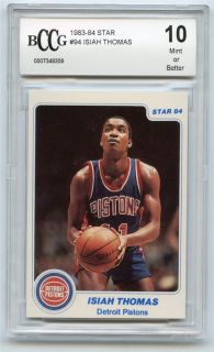1983 84 Star Isiah Thomas 94 Pistons Rookie Beckett BCCG 10