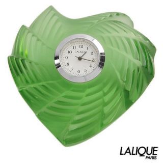 440 Lalique Green Heart Timepiece Table Desk Clock