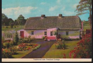 Traditional Irish Thatched Cottage Ireland Postcard