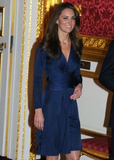 Issa London Blue Royal Engagement V Neck Long Sleeve Silk Wrap Dress