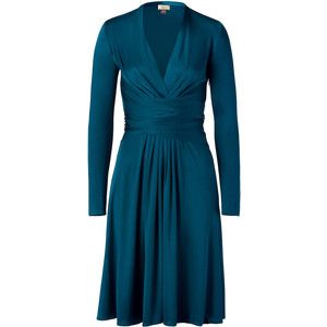 ISSA Teal Blue Belted Silk Dress   ISSA London
