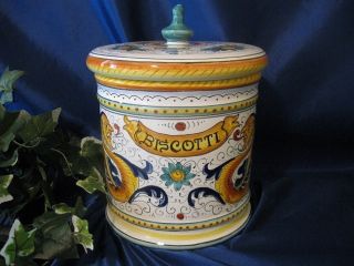 Deruta Italy Italian Pottery Raffaellesco Biscotti Jar Grand