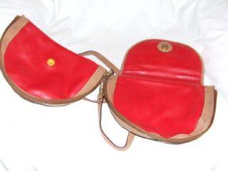 Very Unique Isanti Navy Red Leather Reversable Cros Body Bag Italy