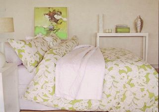 Green White Ivy Queen Quilt DOONA Cover Set Cotton New