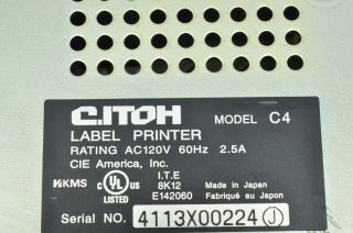 Itoh C4 Direct Thermal Label Printer w Power Cord
