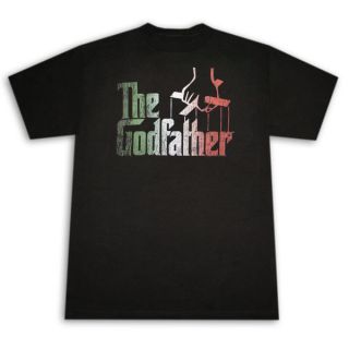 The Godfather Italian Colors Logo Black Graphic Tee Shirt