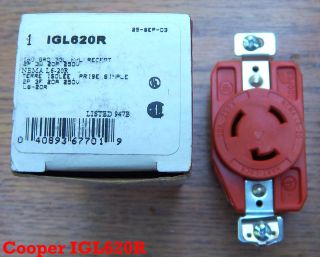  20 Amp 250 Volt L6 20R Receptacle IG2320 Isolated Ground