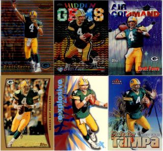 Brett Favre Card Lot Over $200 BV Promos Chrome TDS Inserts Numbered