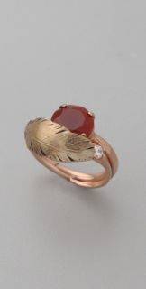 Iosselliani Red Agate Feather Ring