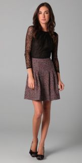 RED Valentino Lace & Tweed Combo Dress