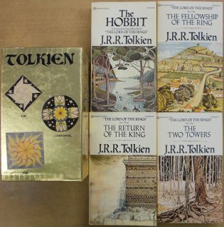 Tolkien Gold Box Set 1973 RARE Books Lot Hobbit Lord of the